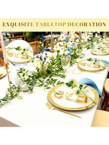 50/30/20/10/5 pièces Assiettes dorées, 9 pouces/7 pouces Assiettes rondes, Convient pour les desserts, salades, gâteaux, repas, vaisselle de saison, idéal pour Noël, Halloween, Pâques, Thanksgiving, cadeaux, fêtes de remise de diplômes, mariages, pique-niques