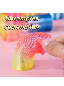 5pcs/10pcs/20pcs Mini Plastic Spiral Springs Toys, Decompression Spiral Mini Spring Loose Toys - Multicolor - View 3