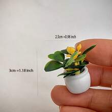 2/5/8 pièces Mini plantes en pot artificielles - Bonsaï et verdure florale factices réalistes, pots en résine, sans électricité nécessaire - Décoration multifonctionnelle pour maison de poupée, mini jardin