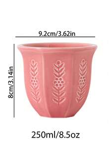 1個中東陶瓷杯，濃縮咖啡杯，土耳其咖啡杯，阿拉伯咖啡杯 - 250ml/8.5oz 花卉圖案，啞光釉 - 可洗碗機 濃縮咖啡、抹茶、茶杯 - 優雅北歐餐具，沙烏地阿拉伯國慶日禮物 - 彩色 - 查看 3