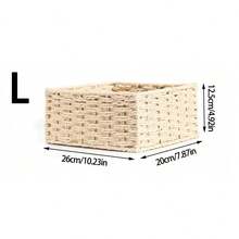 1pc/3pcs Woven Storage Basket, Rattan Desk Organizer Tray For Cosmetics, Keys, Snacks, Home Decor, Bedroom, Living Room, Study, Office, Handmade Decorative Basket, Ideal Gift (Beige) - Beige - View 8