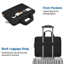 ZYB 15-17.3 Inch Laptop Bag, Waterproof Laptop Sleeve, Briefcase, Suitable With 15.6-17.3 Inch ASUS, HP Laptops And Other Brand Laptops,Suitable For Daily Commuting, Black - Black - View 3