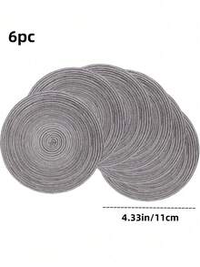 Alas Piring dan Tatakan Gelas Bundar 2pcs/12pcs Set, Cocok untuk Meja Makan, Alas Piring dan Tatakan Gelas Tenun Katun 15 Inci, Dapat Dicuci, Bolak-balik, Cocok untuk Dapur, Pesta Liburan, Pesta Makan Malam, Pertemuan Keluarga (Abu-abu Gelap) - Dark Grey - View 15