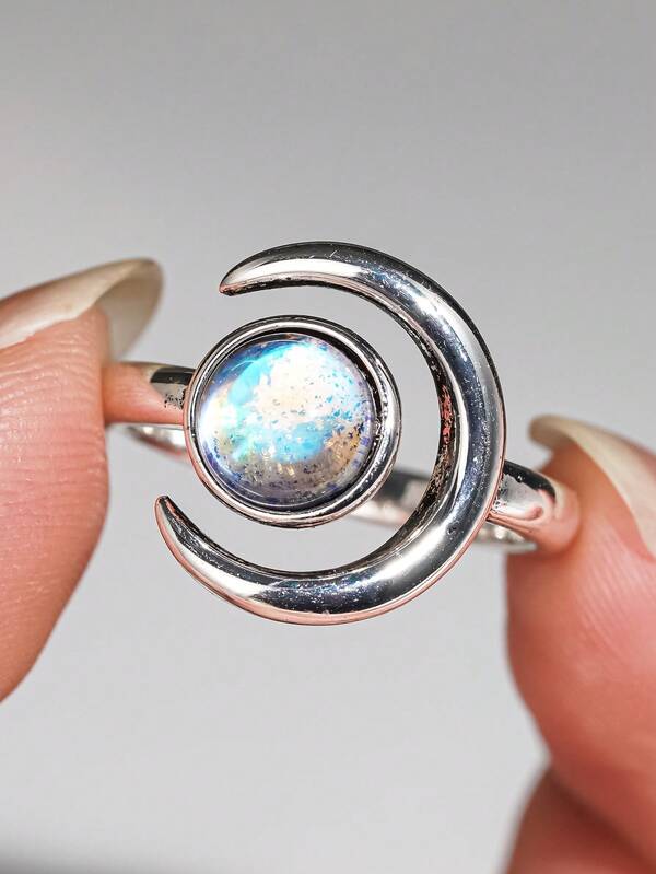 1 PC Gorgeous Moon Ring For Women For Wedding Engagement Anniversary Party Jewelry Valentine's Day Gift