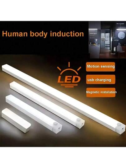 50cm/30cm/10cm Wireless Slimme Cabinet Verlichting LED, USB Rechargeable, Motion Sensor, Multi Brightness Modes, On/Off, Under Lighting Kit, Magnetic Ultra Slim, Easy Installation, Kitchen, Bedroom, Closet, Sink, Corridor, Staircase