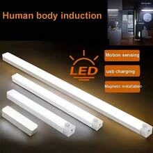 50厘米/30厘米/10厘米无线智能橱柜灯，LED灯，USB充电，带人体感应器，多种亮度模式，智能开关，橱柜下照明套装，磁吸式设计，超薄，安装简便，适用于厨房、卧室、衣柜、水槽、走廊、楼梯间等场所。