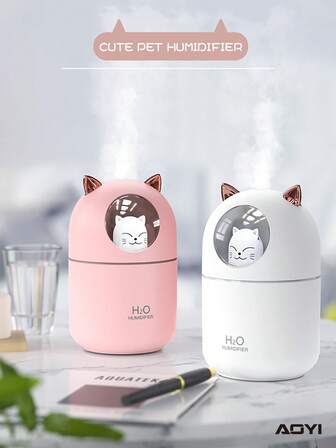 AOYI Cute Cat USB Humidifier Desktop Mist Maker + Data Cable