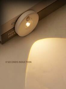 1pc LED Rechargeable Small Spotlight, No Electricity Required Wall Light With Motion Sensor, Night Light Function, Adjustable Ambient And Shadow Light, Supports 3-Color Dimming/Magnetic Installation/Sensor Mode Or Full Brightness Mode Switchable, Suitable For Kitchen Lighting, Display Cabinet/Wardrobe/Cabinet Lighting (Battery Capacity 400mAh) - Round Cat's Eye Lamp - View 4