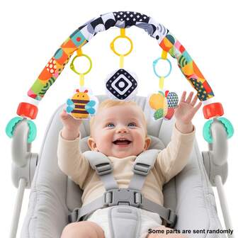 1 件婴儿柔软悬挂玩具、移动游戏拱门、汽车座椅和婴儿车感官活动玩具、婴儿摇铃安抚玩具（适合男孩女孩）、新年圣诞礼物（某些部件可能是随机的）
