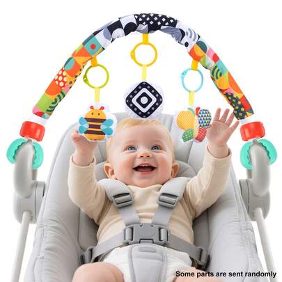 1 件婴儿柔软悬挂玩具、移动游戏拱门、汽车座椅和婴儿车感官活动玩具、婴儿摇铃安抚玩具（适合男孩女孩）、新年圣诞礼物（某些部件可能是随机的）