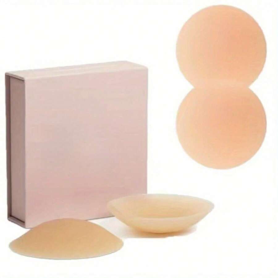 Honey Color Grippy Not Sticky Seamless Covers, ReusableSelf Adhesive Silicone Pasties, NonAdhesive Nipple Covers For Women - 蜂蜜 - 查看 1