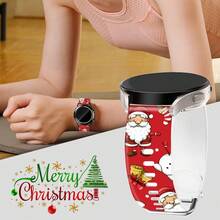 20mm 22mm Christmas Watch Bands Compatible With Samsung Galaxy Watch 7 6 5 4 3 FE / Watch 5 Pro,Holiday Theme Santa Claus Snowman Printed Smartwatch Silicone Adjustable Strap For Amazfit GTS GTR