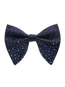 Men's Rhinestone Bow Tie, Essential For Banquets And Weddings, Sparkling Rhinestone Design, Elegant And Fashionable High-End Suit Accessory
