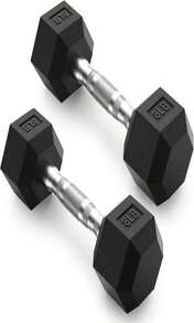 PAPABABE HEX Dumbbell Set 25-125lb, Rubber Encased Home Gym Dumbbells, Exercise &Amp; Fitness Weights Dumbbells For Women &Amp; Men, Hand Weight For Strength Training - ColorD - 查看 1