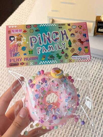 1 brinquedo para alívio do estresse em formato de rosquinha - brinquedo sensorial de borracha macia para redução da ansiedade, presente ideal para estudo, relaxamento no trabalho (acessórios internos aleatórios)