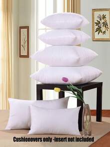 1个/2个/4个白色枕套,柔软拉绒枕套,高品质靠垫套,拉链封口,可水洗,可DIY彩绘,适用于沙发、客厅、卧室家居装饰,不含枕芯 - 白色 - 查看 3