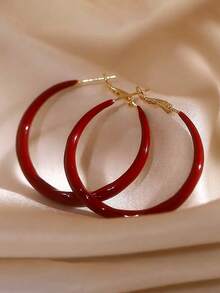 1 Paio di orecchini a cerchio esagerati a forma di C, minimalisti e versatili, gioielli da donna, adatti per uso quotidiano, feste e banchetti