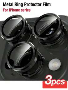 Yezodawee 3pcs Scratch-Resistant Ultra Clear Tempered Glass Camera Lens Protector -Camera Lens Protector For Phone 17 Pro Max/17 Pro/17 Air/17, 16 6.1-Inch And Phone 16 Plus 6.7-Inch, 9H Tempered Glass Metal Individual Ring Cover, HD Clear, Compatible With Phone 15 Pro Max, 14 Plus, 13, 12, 11, 15 Pro, 15 Plus, 14 Pro - Perfect Fit, Scratch-Resistant Case Friendly (3pcs Black)