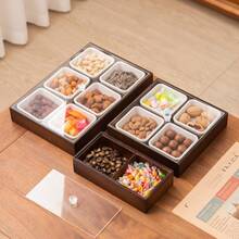1PC Of Dried Fruit Tray, Household Divided Tea Tray, New Chinese Living Room Nut Snack Box, Creative Storage Box