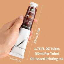 Marie's Marie's Block Printing Ink, 6 Colors In Available, Oil-Based Printmaking Ink Art Tools For Linoleum Block, Perfect For Professional, Permanent Prints (50 Ml)