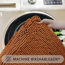 Flotstiga 3 Piezas Juego de tapetes de baño, Alfombra Antideslizante para Baño, Almohadilla de baño de Chenilla súper Suave y Absorbente de Agua(Púrpura) - Champán - Ver 8