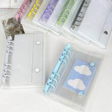 1 Stück A6 Größe tragbarer transparenter Loseblattordner, kann als transparentes Stickerbuch, Sticker-Album, Fotoaufbewahrungstasche, Fotoalbum, Haushaltsbuch, Tagebuch, Notizbuch, Bürobedarf verwendet werden