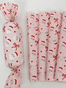 5/10/20/40pcs Christmas Santa Claus Tissue Wrapping Paper - Pink Background With Red & White Santa & Bow Design | Handmade Durable Gift Wrapping & Party Decorations For Christmas, Festive Packaging, Christmas Decorations, Festive Paper, Thin Paper, Santa Claus Theme, Highquality Paper