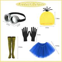 Tricolor Rose Accessory Set 6 Pcs - Yellow Blue & Red Collection, Easy-Wear Cosplay Enhancements - 紫色條紋襪子 - 查看 10