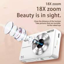 自动对焦 6400万像素 4K 人脸检测 2.4英寸 18倍变焦 可充电电池 袖珍影院数码紧凑型摄像机 - 彩色 - 查看 7