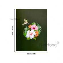 3D Butterfly Greeting Card With Hollow Butterfly Design Foldable Holiday Gift For Blessings Birthday Card - Green - View 5