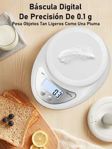 Báscula Digital De Cocina Gramera Pesa De 1 Gramo A 5 Kilos - Blanco - Ver 7