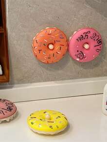 甜甜圈造型海绵洗碗刷，创意锅具清洁刷，可盛放洗洁精，厨房清洁刷，不粘锅，不锈钢锅刷，长柄钢丝球厨房清洁刷，洗碗刷，不掉毛 - 彩色 - 查看 6