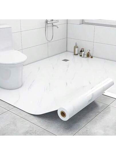 Roll, Glossy Marble Wallpaper, Ceramic Tile Vloer Stickers/3d Wand Stickers, Self Adhesive PVC Waterproof Oil Proof, Ceiling Tiles DIY ation Wallpaper Rolls, Living Room, Kitchen, Bedroom Home Bathroom view 5