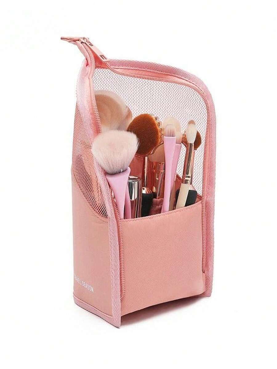1 Piece Waterproof Travel Makeup Brush Storage Bag, Stationery Eyebrow Pencil Cosmetics Wash Bag, Multi-Functional Portable Handbag Makeup Bag Women Storage, Portable Makeup Brush Bag, Professional Makeup Bag, Artist Storage Bag