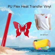 1 卷高品质热转印乙烯基/PU FLEX 乙烯基，适用于 DIY 服装，易于切割和剥离 - 彩色 - 查看 141
