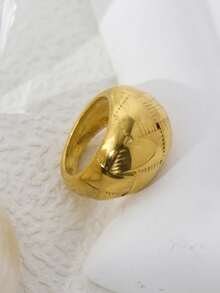 Mazuer 1 件 18K 镀金复古高端设计女士不锈钢网格图案戒指，适合派对、约会、旅行的礼物