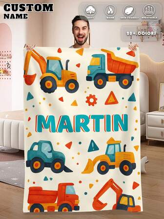 1pc Custom Name Blanket For Bed,Personalized Bedding Blanket With Name, Personalized Throws Blanket, Cute Blanket,Cozy Blanket, Family Gift, Birthday Gifts, Christmas Gifts ,Personalized Gifts, Gift For Son/Daughter, Gift For Friend