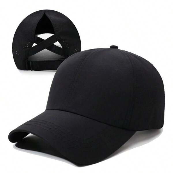 Baseball Cap Adjustable Size For Running Workouts And Outdoor Activities All Seasons,Sports Leisure Cross Ponytail