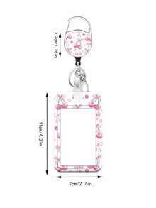 Suport retractabil pentru insignă cu model de cireșe, etichetă de identitate, carabină pentru insignă de angajat, rolă retractabilă roz pentru insignă cu șnur detașabil - Suport pentru ID și chei cu citate motivaționale, protector vertical pentru carduri pentru biroul principal, doctor, asistentă medicală, profesor, femei, studenți și profesioniști, cadou de Paște