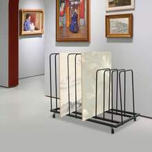 Rolling Art Painting Drying Rack With 9 Compartments And 4 Wheels For Efficient Artwork Drying In Studio Or Home - Black - View 5