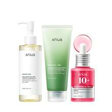 Anua 3-Step Glass Skin Beginner Set - Oil Cleanser + Face Wash + Facial Serum, Double Cleansing Routine, Heartleaf For Soothing & Niacinamide For Brightening, Daily Gentle Skincare Kit For Beginners - Bộ 3 bước Glass Skin cho người mới bắt đầu - Xem 1