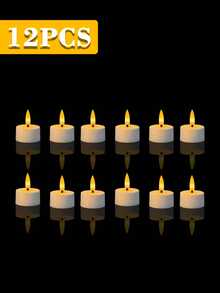 6/12/24pcs LED Candle Lights, Battery Powered Flameless Candles, Tea Lights Candles, Romantic Candle Lights With Timer And Remote Control, Suitable For Birthday Party, Wedding Decoration, Home Decor, Gifts, Fake Candles, LED Candles - 白色 - 查看 10