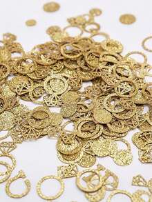 金色婚礼桌上彩纸、闪光钻石戒指彩纸、“我愿意”订婚派对桌上彩纸、单身新娘送礼会装饰品