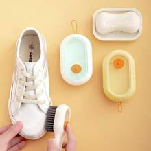 Kitchen Dishwashing Brush With Laundry Brush, Shoe Brush, Sports Shoe Cleaning Brush, Non-Slip Shoe Brush, Dishwashing Brush, Boot Brush With Handle, Cleaning Supplies Kitchen Utensils, Shoe Brush - Green 1pc