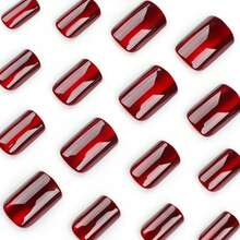 2026hot-Burgundy Eye Nail Polish - Magnetic Deep Red Wine Gel Polish Short Square Nails, Wearable Metallic Shimmer Nail Art, Easy Holiday Party & Date Night Manicure Kit - JP3260 [Glue Type] - View 6