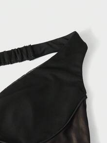 Đầm corset phối lưới sang trọng, quyến rũ, gợi cảm, lãng mạn cao cấp, đầm dài ôm sát hở vai, đầm dự tiệc cho nữ, đầm dài màu trơn thanh lịch cho nữ. - màu đen - Xem 9
