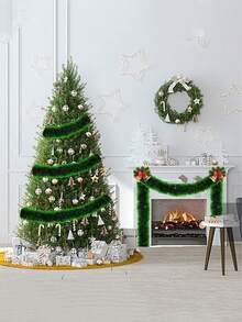 Length Of 2PCS : 200 Cm / 78.74 Inches /6.56 Feet, Width: 9 Cm /3.5 Inches Christmas Decorations, Green Snowflakes, Artificial Christmas Pine Ribbons, Christmas Green Wreaths, Wedding And Birthday Party Ceiling Decorations, Christmas Tree Decorations, Christmas Gifts, New Year Gifts, Christmas Decoration Gifts, Courtyard Decorations, Indoor Decorations, Outdoor Decorations, House Decorations