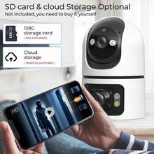 1 Packung/2 Packungen 2K Outdoor PTZ Drahtlose IP-Kamera 2,4 GHz WLAN Dual-Linse Dual-Bildschirm Kamera Auto-Tracking Babyüberwachung, Sicherheitskamera mit Farbvision bei Nacht, Zwei-Wege-Sprech-Funktion, Auto-Tracking & KI-Bewegungserkennung - perfektes Geschenk