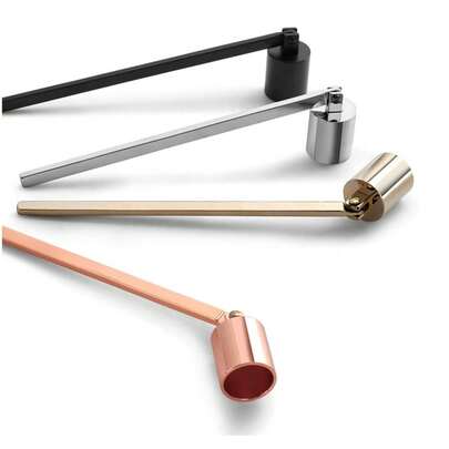 1件装黑色/金色/银色蜡烛芯修剪器/灭烛器/浸烛器/抛光器，带手柄，不锈钢烛芯切割器/剪刀，蜡烛火焰抛光器，适合蜡烛爱好者、礼品、日常使用，安全熄灭蜡烛芯火焰，装饰性灭烛器/切割器/剪刀/浸烛器