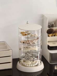 1pc Multi-Layer Storage Box For Hair Accessories, Featuring A Rotating Hairpin, A Clip For Headbands, Children's Hair Rope And Hair Band Transparent Storage Box Rotating Storage Box An Organizer For Headbands, And A Jewelry Box For Rubber Bands - Multicolor - View 14